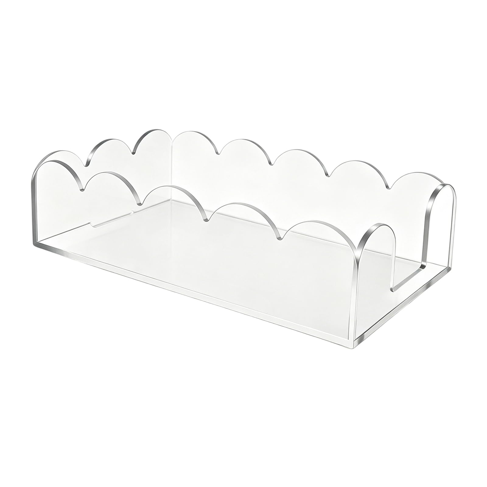 Beimus Waved Edges Acrylic Napkin Holder with or Without Feet for Dining Table and Kitchen Storage Clear Acrylic Organiser