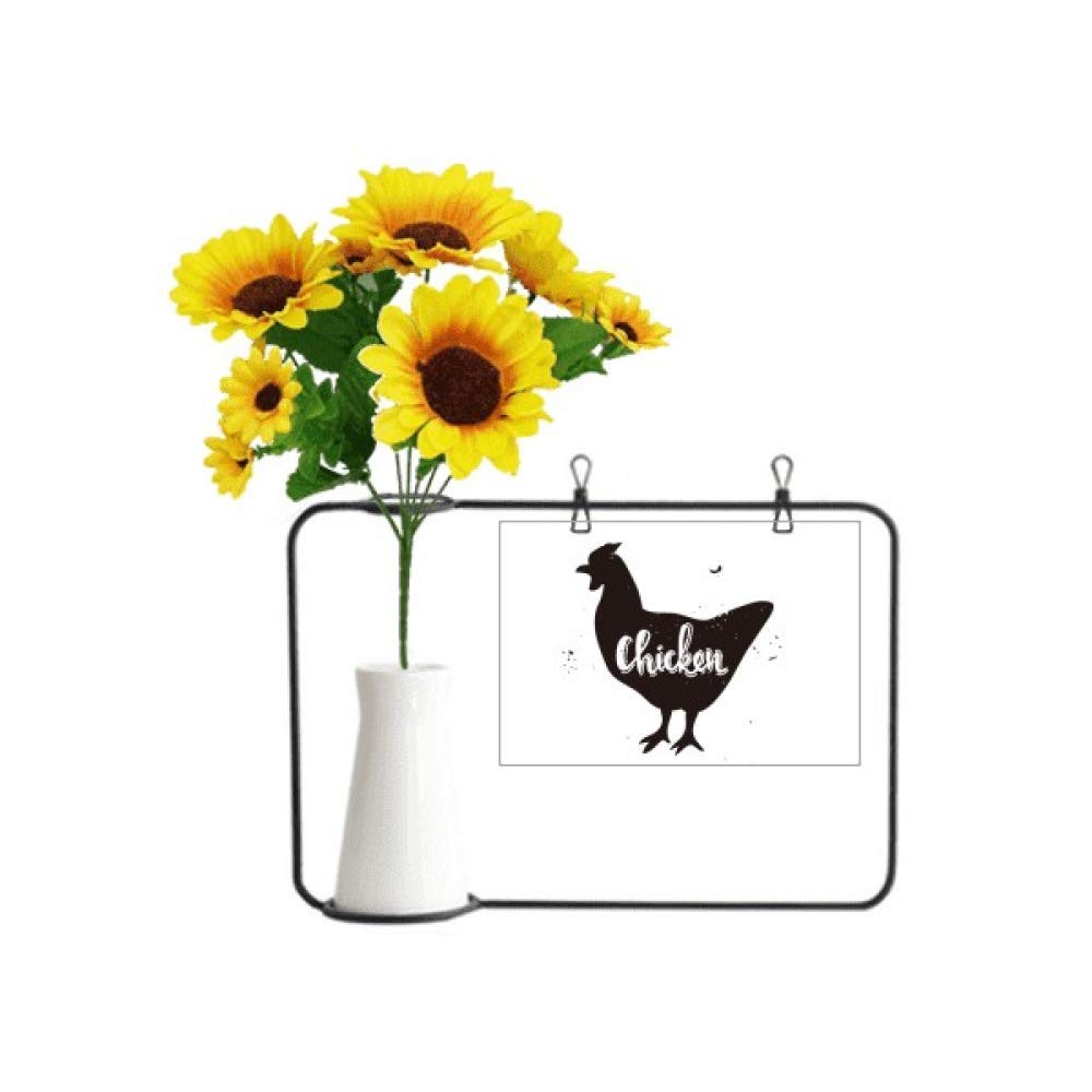 Poulet noir et blanc carte de bénédiction pour votre bureau