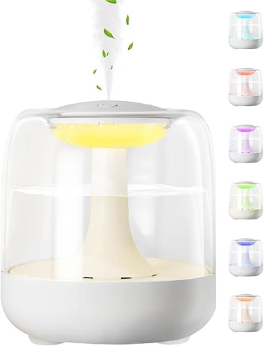 Miniatura 1 de Mini humidificador de niebla fría para el dormitorio del hogar, difusor de aceite esencial de relleno superior de 22.0 fl oz con 7 ajustes de luz