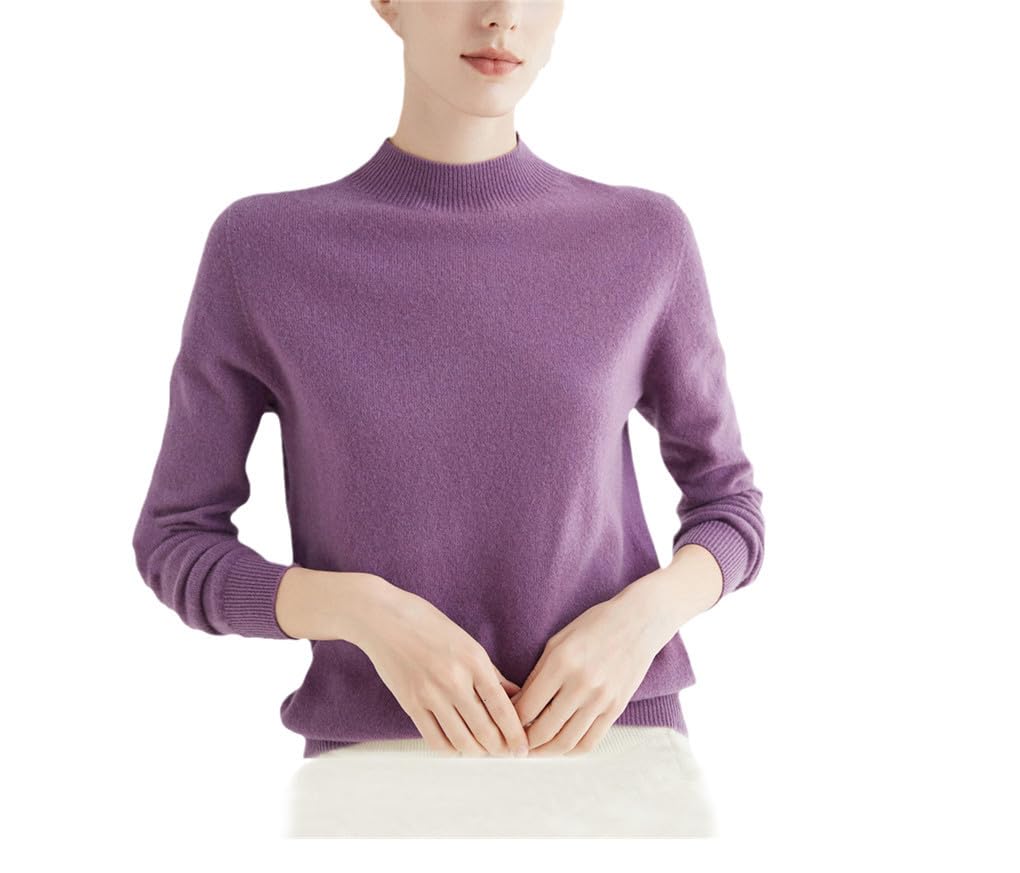 Suvoiier Maglione Base Lavorato A Maglia di Lana da Donna, Maglione A Maniche Lunghe con Collo A Lupetto, Maglione Autunnale