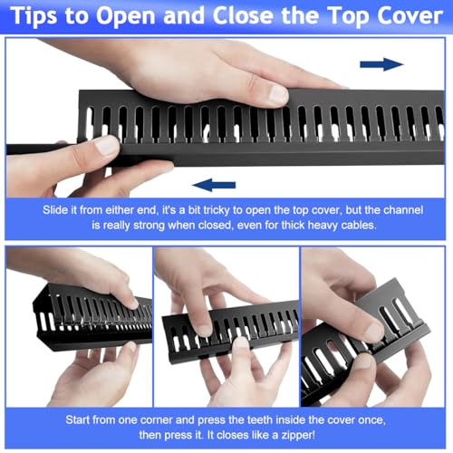 Image of Serplex 2Pcs 15.7 Inch Cable Raceway PVC Wire Concealer Kit for Office | Under Desk Cord Organizer with Side Cable Eyelets, Under Desk Cord Organizer with Cable Management Power Cable Channel