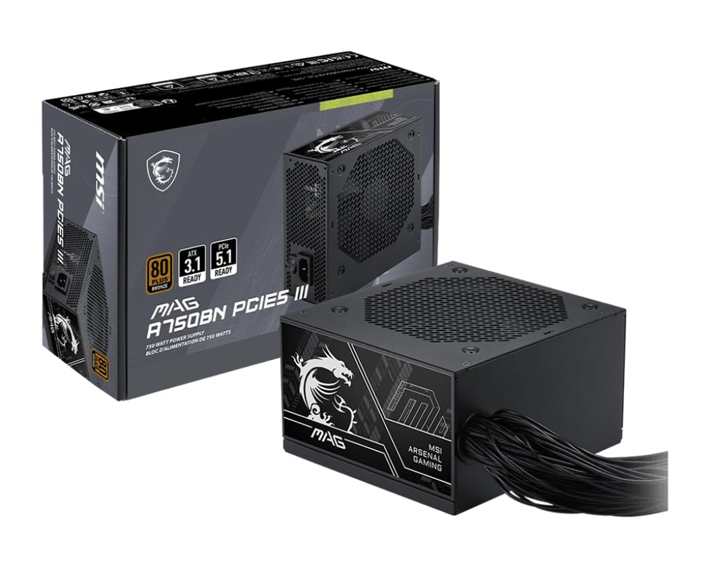 Amazon.com: MSI MAG A750BN PCIE5 III, Non Modular Gaming 750W