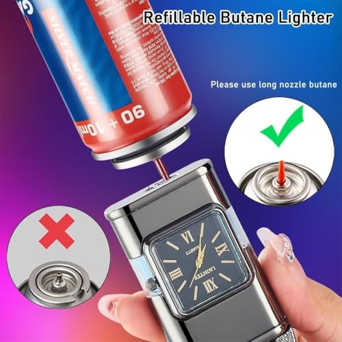 Encendedor antorcha doble llama dragón a butano miniatura 7
