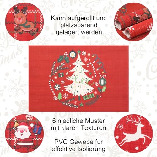 Set di 6 Tovagliette Tovaglietta di Natale Tessuto...