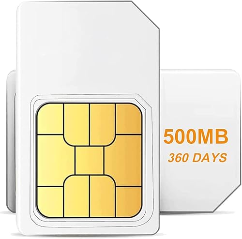 Tarjeta SIM prepagada Estados Unidos 500 MB 360 días, tarjeta de fecha en Estados Unidos compatible con AT&T para redes T-Mobile Tarjeta SIM de