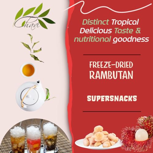 Image of CHAVI Freeze-Dried Rambutan | 4 oz | Pack of 2 x 2 oz | Healthy 1 Ingredient Superfood Supersnacks - Kids School Snacks - No Added Sugars or Preservatives - Non-GMO, Vegan, Gluten-Free