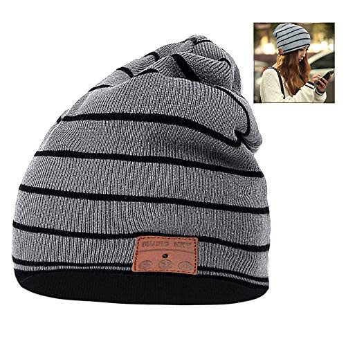 CisixinCisixin Winter Bluetooth Beanie,Washable Unisex Knitted Wireless Music Headset Hat with Mic Stereo Speaker for Running,Skiing,Skating