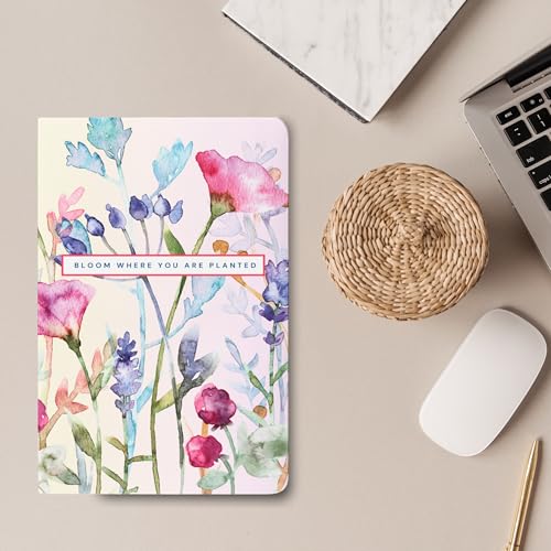 Image of LAURET BLANC Ruled Notebook- A5 Size, 144 Lined Pages, 90 GSM, Paperback (Bloom Where You Are Planted)