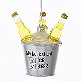 Kurt Adler Noble Gems My Bucket List Beer Bottles Glass Ornament NB1216