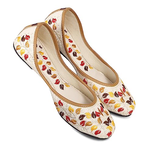 DFR Ethnic Traditional Embroidered Rajasthani Juti Phulkari Jutti