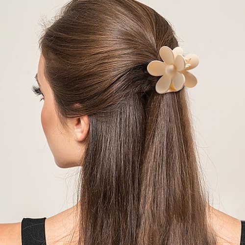 image for Sunolga 8PCS Hair Clips for Women, Flower Claw Clips for Thick Hair, N