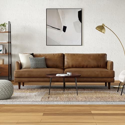 SIMPLIHOME Livingston Top Grain Leather Sofa