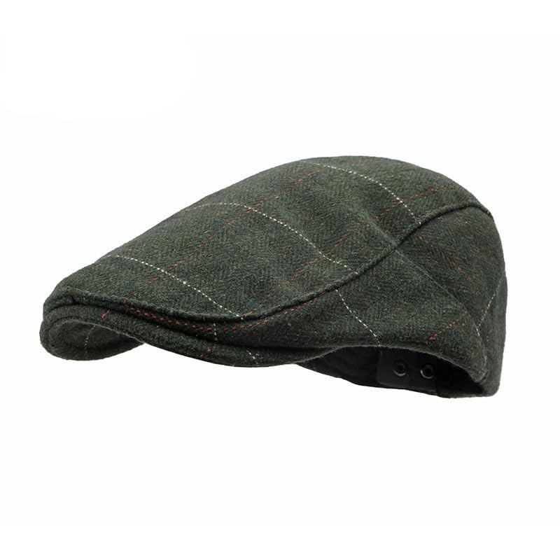 Men's Classic Beret Hat Driving Cap Ivy Hat, Adjustable Classic Cabbie Plaid Flat Golf Newsboy Gatsby Cap Duckbill Cap