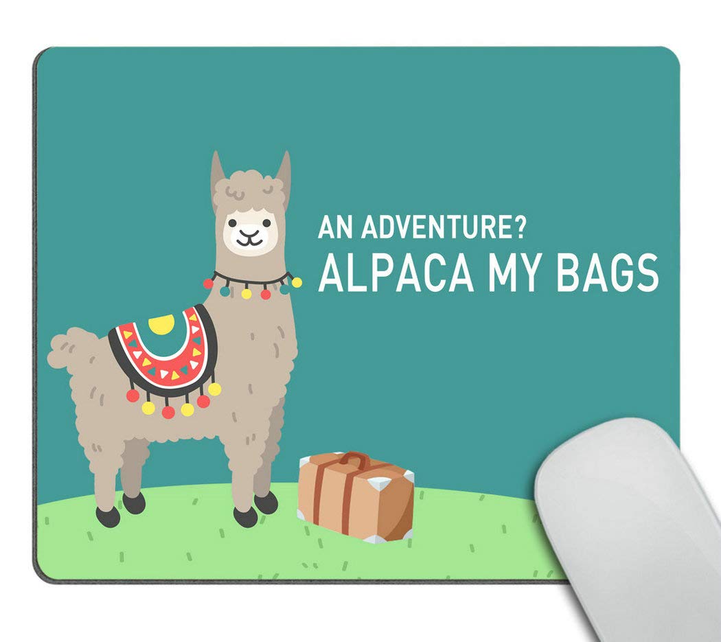 Wasach Alpaca - Mouse Pad - Funny Llama Present - Travel Presents for Mom - Mousepad - Office Decor - Desk Accessories - Cute Llama Present