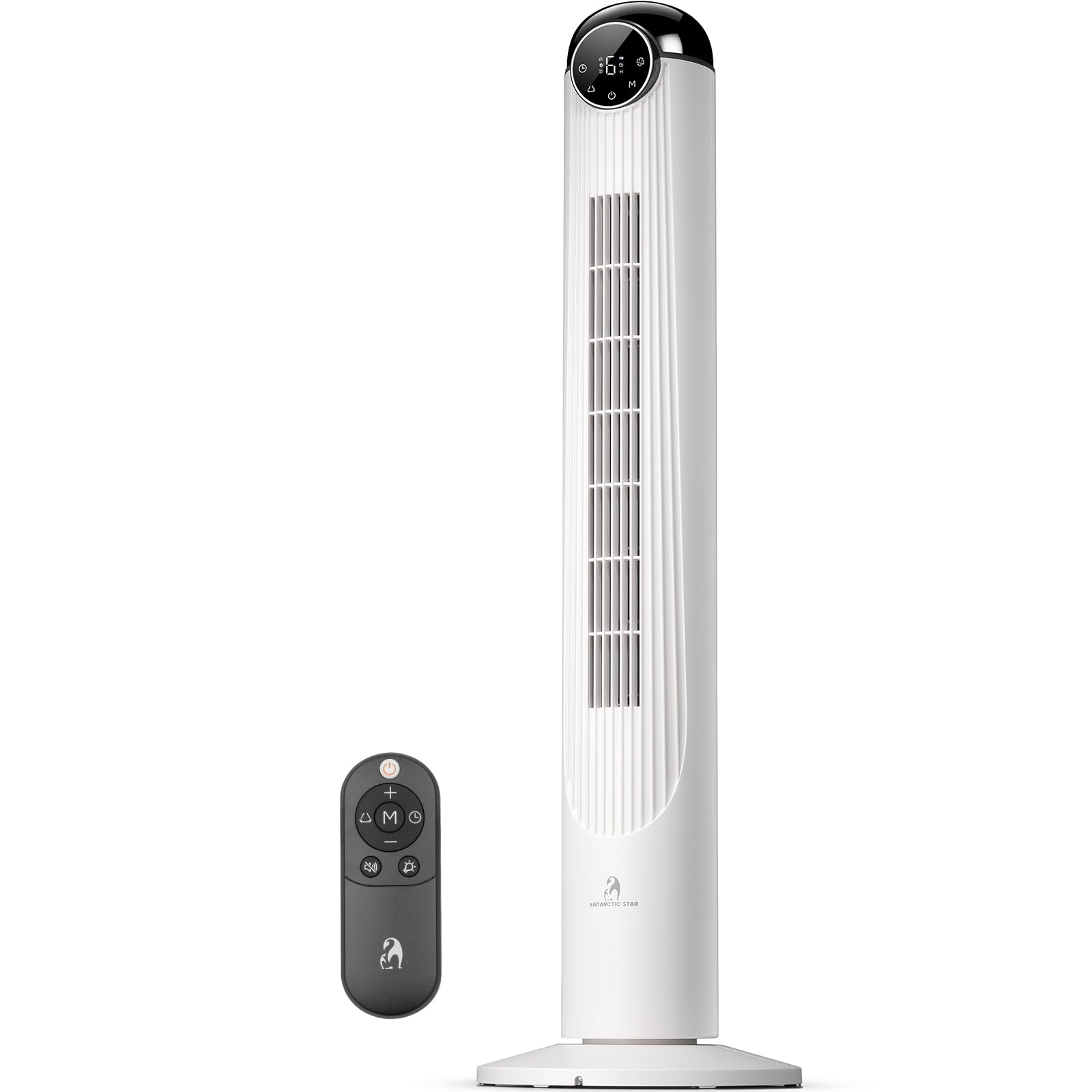 Antarctic Star Ventilatore a torre, 106,7 cm, oscillante, senza pale, con telecomando, 6 velocità e 4 modalità, display LED, timer da 9 ore, silenzioso