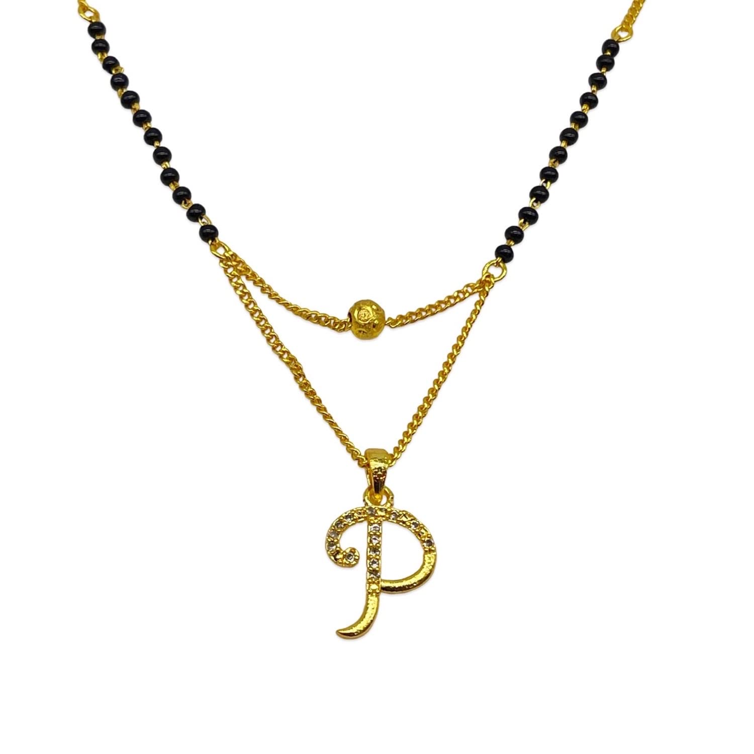 P letter mangalsutra Short Mangalsutra Designs Stylish New pendant alphabet gold name mangalsutra design/ naam wale mangalsutra/ personalised wife husband couple name mangalsutra design (20 inches) (B0BSGVB6YM) Amazon Price History, Amazon Price Tracker
