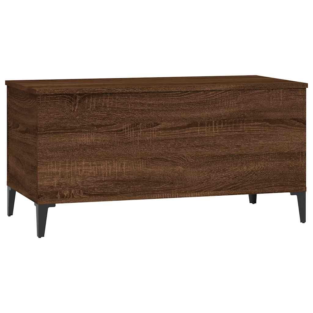 Stolik kawowy brązowy o wyglądzie dębu, 90 x 44,5 x 45 cm, materiał drewnopochodny z blatem o regulowanej wysokości, miejsce do przechowywania, trwałe wzornictwo, idealny do salonu, narożnika