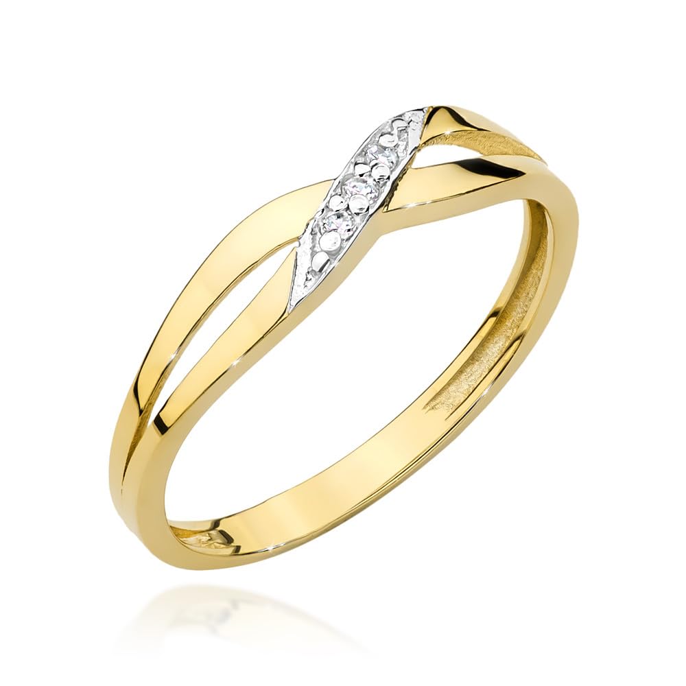 MARKO Feiner 333 Gold Damenring mit eleganter Linienführung – Echtgold Bandring/Vorsteckring mit Akzenten