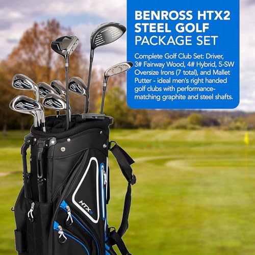 Benross By American Golf HTX2 Golf Clubs Full Set with Hybrid Bag, Driver, Fairway Wood, Hybrid, Irons 5-SW, Mallet Putter - Graphite Shafts, All-Weather Grips, Golf Club Sets for Men - Image 3