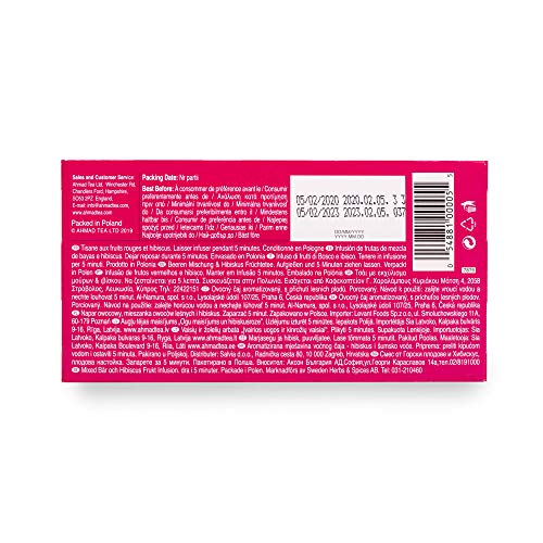 Ahmad Tea Mixed Berries 20 Bolsitas Té de Frutas, Mezcla de Frutas, 40 Gramos - Imagen 6