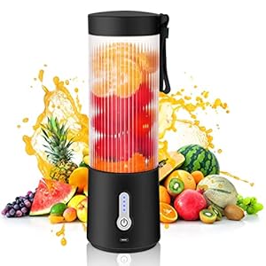 Rainpal Draagbare Blender, USB-Oplaadbare Kleine Blender voor Shakes en Smoothies, 6 Blads Draagbare Blenderbeker BPA-Vrije Miniblender voor Thuis, Sport, Buiten, Reizen (450ml/15oz)