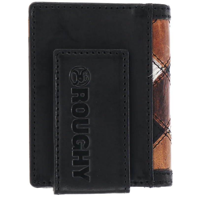 Image of Black /Brown Patchwork Bifold Money Clip Wallet by Hooey