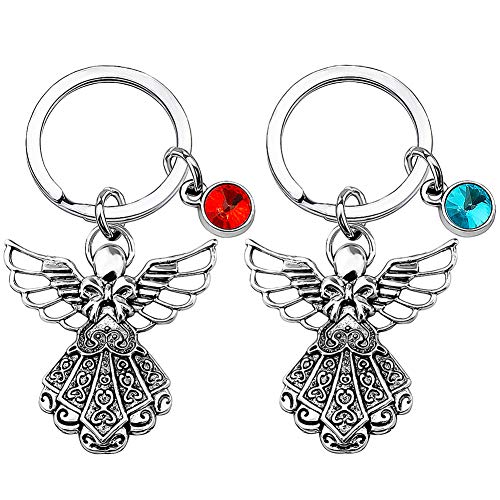 OYSJ 2pcsLlavero Ángel, Ángel Llavero de ParejaCon Colgante De áNgel De La Guarda Llavero De áNgel Grabado Guardian Angel Llavero Llavero áNgel De La Guarda Para Un Buen Viaje 2pcs