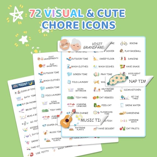 Image of Upgraded 2 in 1 Bedtime /Morning Routine Chart - Magnetic Chore Chart for Toddlers, Cute Visual Schedule Board for Home, Kids Checklist to Do List ADHD Tools