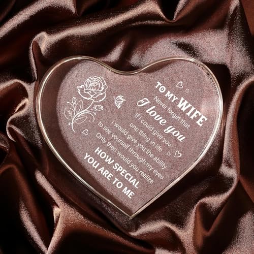 Image of Gifzy Valentines Day Gift for Wife, Romantic Wife Anniversary Birthday Gift Ideas, 5x5x0.5 Inch Butterfly Acrylic Plaque Decor, Mothers Day Valentines Christmas Wedding Present for Wife