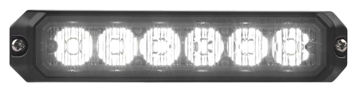 Federal Signal MPS650-WW MicroPulse, White Perimeter Light, Hood/Grille Mount, Clear Lens, 6 White LEDs