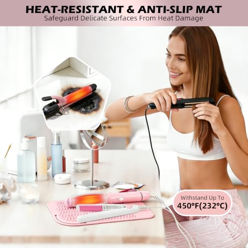 Tapete Resistente al Calor de Silicona, 11 x 7.5 pulgadas, Rosa miniatura 2