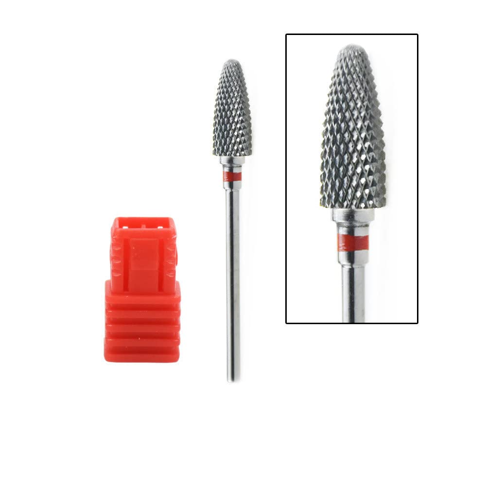 LATRAT 5 pezzi, Set di punte da fresa per unghie in acrilico, 2,35 mm, in tungsteno, per nail art, strumenti per manicure e pedicure, per uso domestico