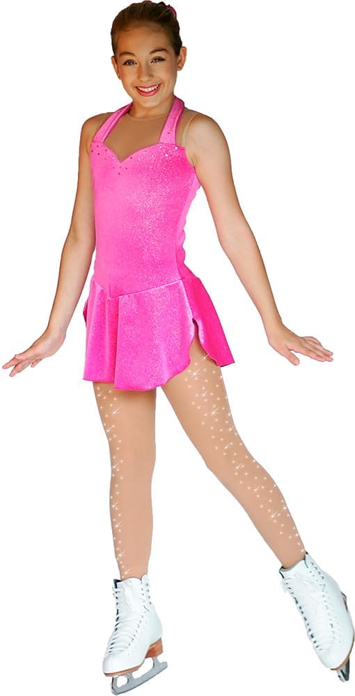 Figure Skating Ligth Tan Footed Tights TF8830 w/ 2 Crystals Ligth Tan Adult Medium