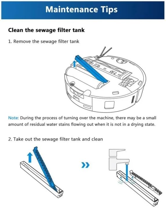 T80 X9 X9Pro Sewage Filter Tank Interior Replacement Parts Vacuum Cleaner Compatible with ECOV-ACS Dee-bot T80 Omni /T80 Pro /T80 Pro Omni(1pcs)