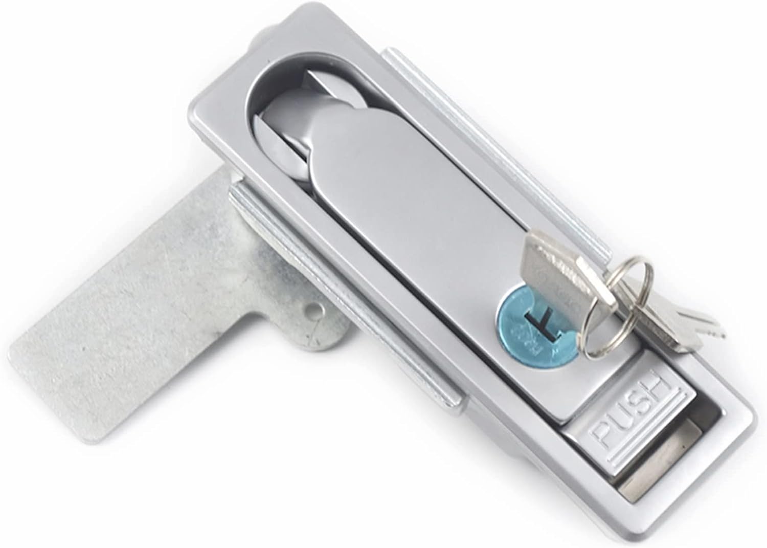 Electric Cabinet Panel Cam Lock Push Type Pop Up Door Lock Matt Silver Hardware 1Pcs(L110mm)