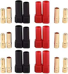 10 Pairs Amass XT150 6mm Bullet Connectors – 130A High Current RC Battery Adapter Plugs, Male & Female Set