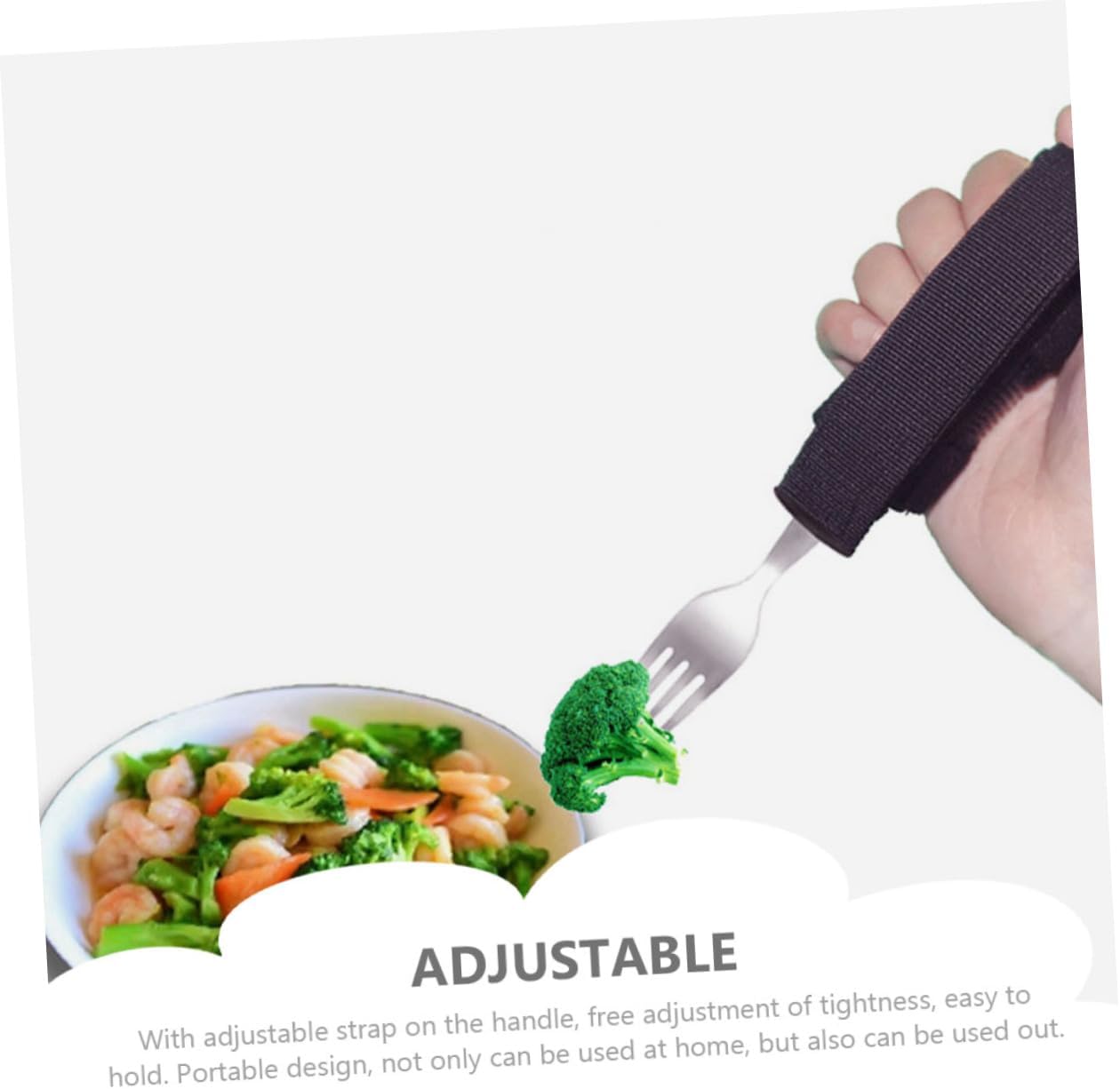 Adaptive Fork for Elderly and Disabled Users, Anti-Skid Black