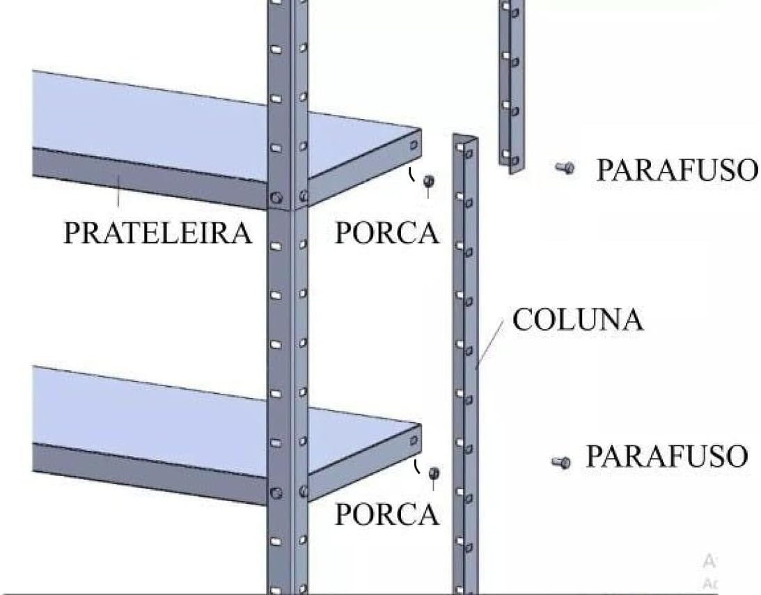 Estante industrial organizadora para depósito e estoque