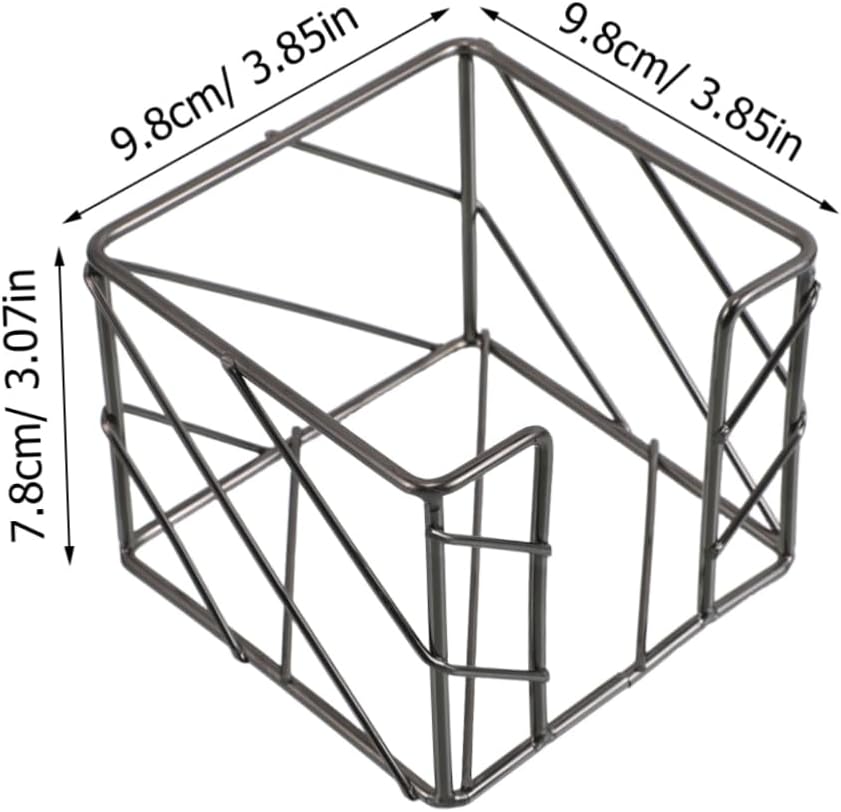 ARTIBETTER Black Iron Cube Memo Holder Hollow Design for Desk Organization image 2
