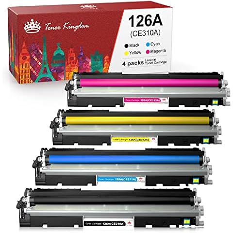 Toner Kingdom Remanufactured Toner Cartridges Replacement for HP 126A(CF310A) 130A(CF350A) for HP LaserJet Pro MFP M175 M175A M175nw M275nw M176 m176FN M177 M177FW CP1020 CP1025 CP1025nw (4Pack) Cover