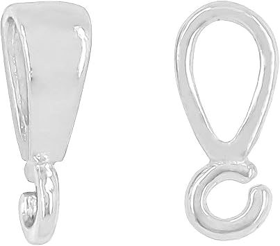 2PC Sterling Silver Extra Small Pendant Bail Connector with Open Loop