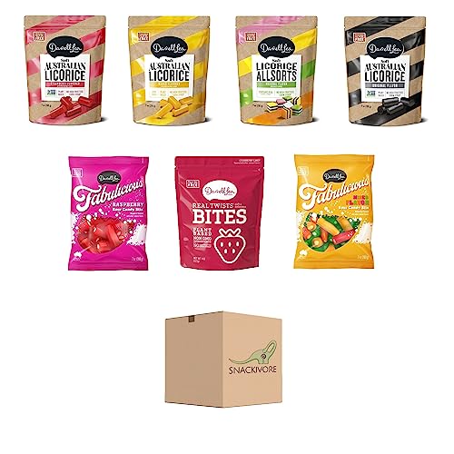 Darrell Lea Soft Australian Licorice Variety 7 Pack- Strawberry Licorice Bites, Darrell Lea Black Licorice, Mango Licorice, Allsorts Licorice, And More Darrell Lea Licorice By Snackivore. #TOP19