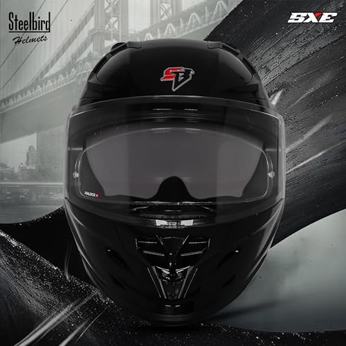Image of Steelbird SBH-61 SXE Pinlock ISI and Dot Certified Full Face Helmet for Men and Women with Inner Silver Sunshield