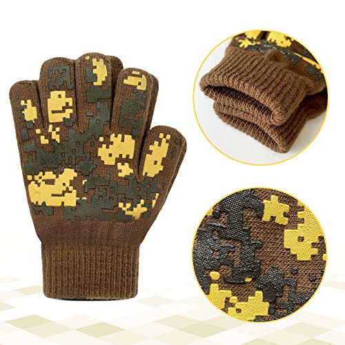 Image of EvridWear Boys Girls Magic Stretch Gripper Gloves 3 Pair Pack Assortment, Kids One Size Winter Warm Gloves Children