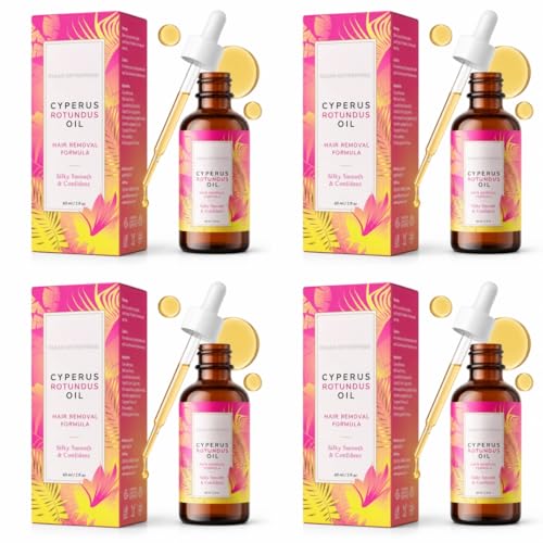 Image of Cyperus Rotundus Oil Hair Removal Spray for Women & Men | Cyprus Cypress Permanent Hair Reduction Oil for Face, Arms, Legs & Body (Pack of 4)