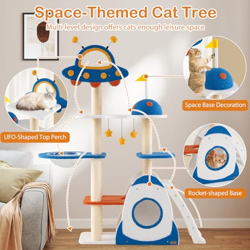 Árbol para gatos temática espacial PETSITE 64.5 pulgadas miniatura 4