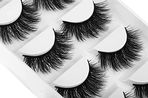 Full Fluffy False Eyelashes Natural Lashes Handmade 3D Lashes Bulk Light Wispy Fluffy 5 Pairs Pack of Lashes for woman by wtvane