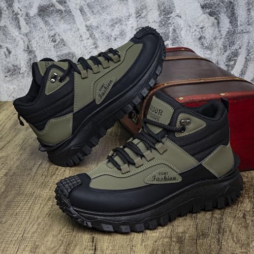 Men's Fashionable Casual lace up Walking Shoes, Score lace up Sports Shoes, Thick Soled Sports Outdoor Hiking Boots3