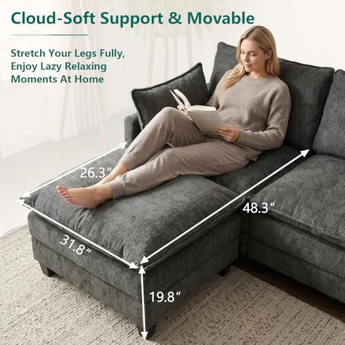U Shaped Modular Sectional Sofa, Cloud Couch for Living Room - Image 5