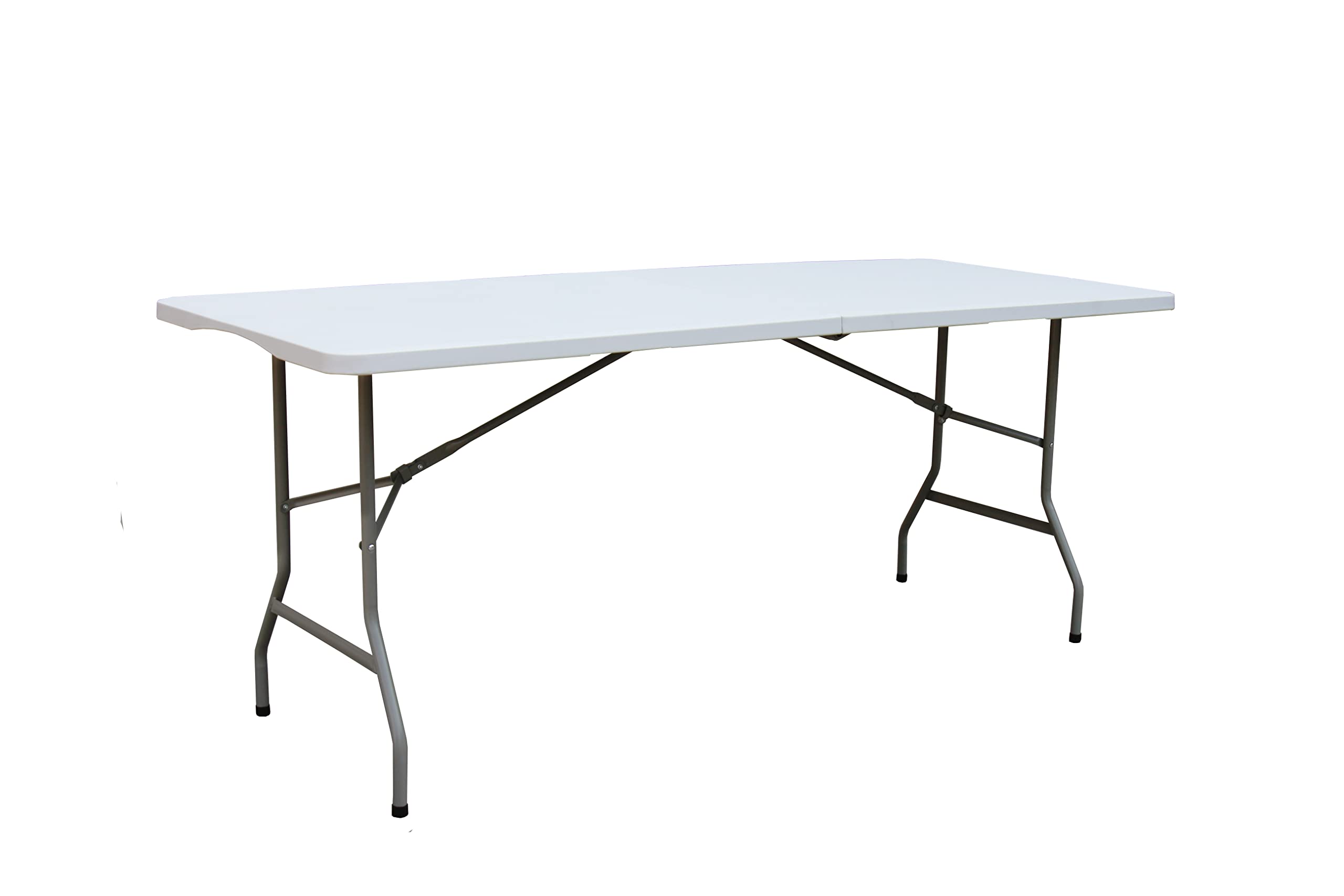 KAMBERG® - Table Pliante 180 x 74 x 74 cm - Rectangulaire Blanche 6/8 Personnes - Table de Jardin - Table de Camping